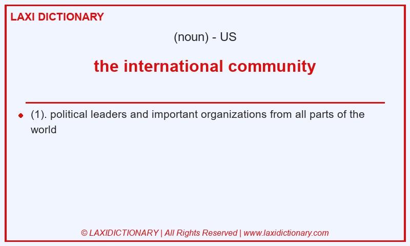 Definition the international community in American English