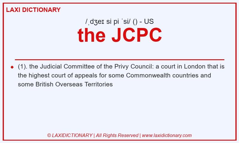 Definition the JCPC in American English