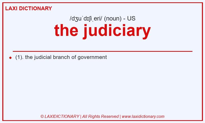 Definition the judiciary in American English
