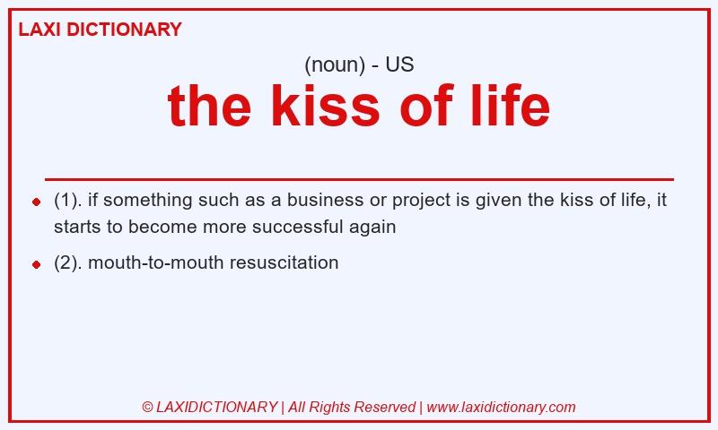 Definition the kiss of life in American English