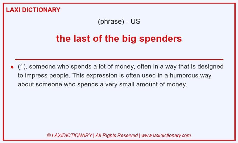 Definition the last of the big spenders in American English