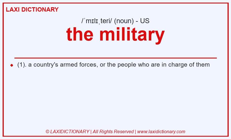 Definition the military in American English