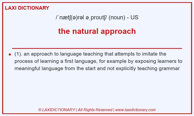 Definition the natural approach in American English