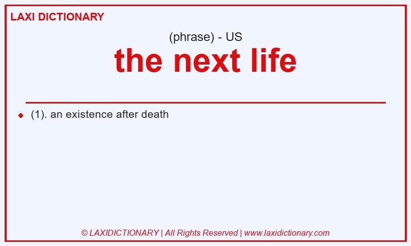 Definition the next life in American English