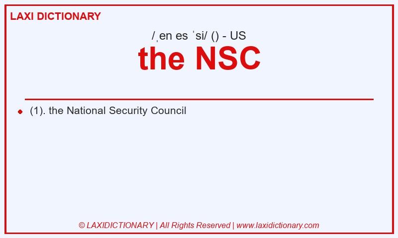 Definition the NSC in American English