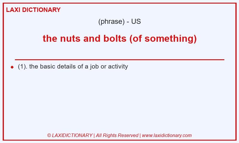 Definition the nuts and bolts (of something) in American English