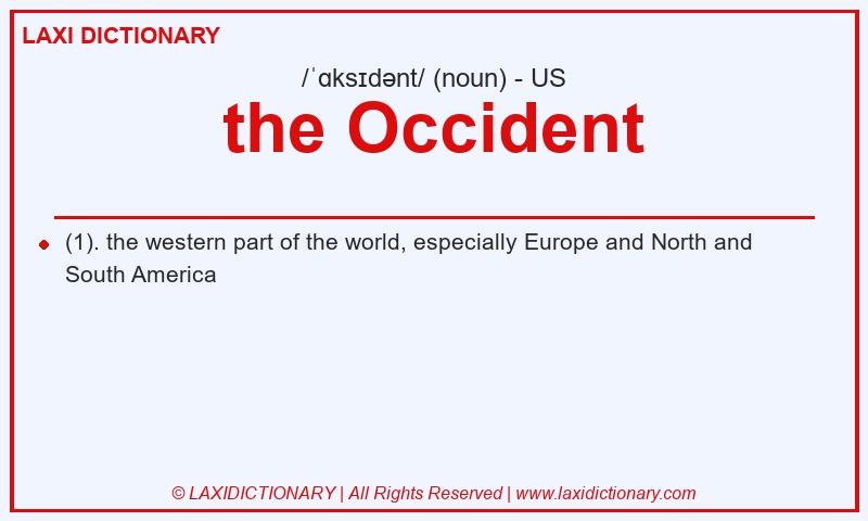 Definition the Occident in American English
