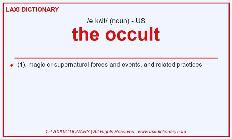 Definition the occult in American English