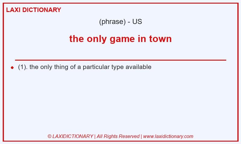 Definition the only game in town in American English