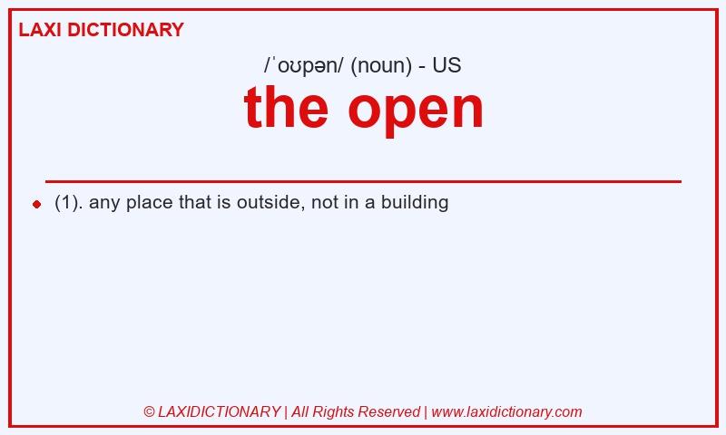 Definition the open in American English
