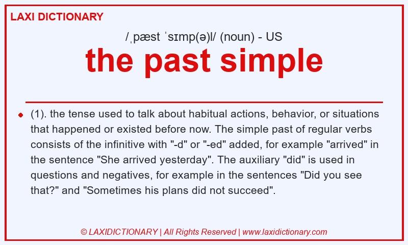 Definition the past simple in American English