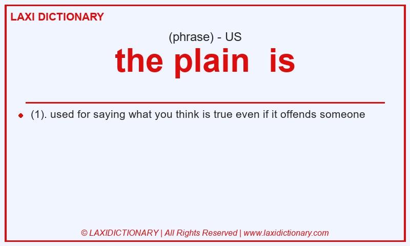 Definition the plain  is in American English