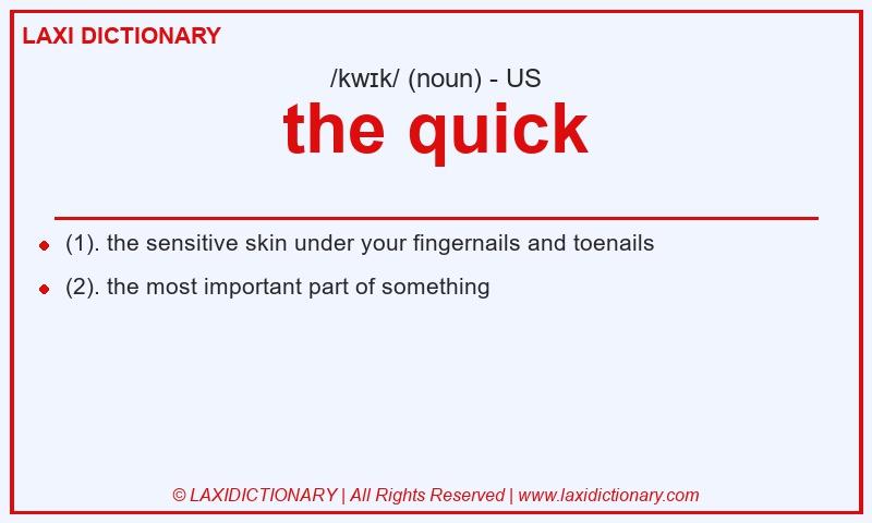 Definition the quick in American English