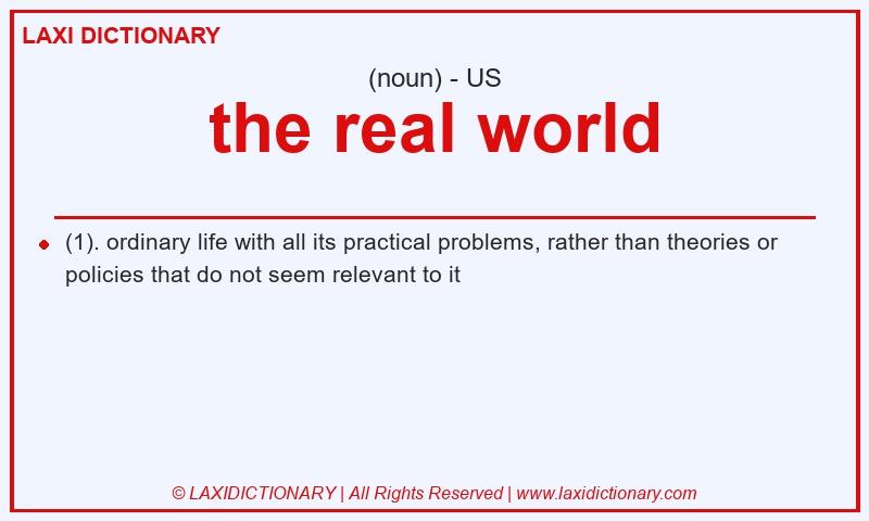 Definition the real world in American English