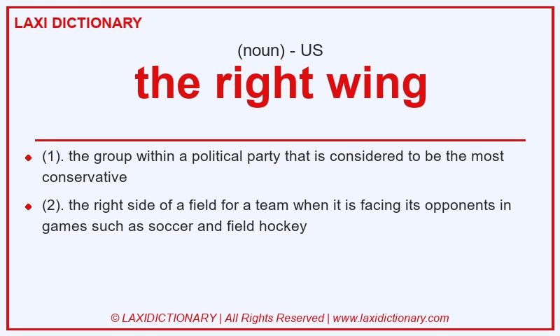 Definition the right wing in American English