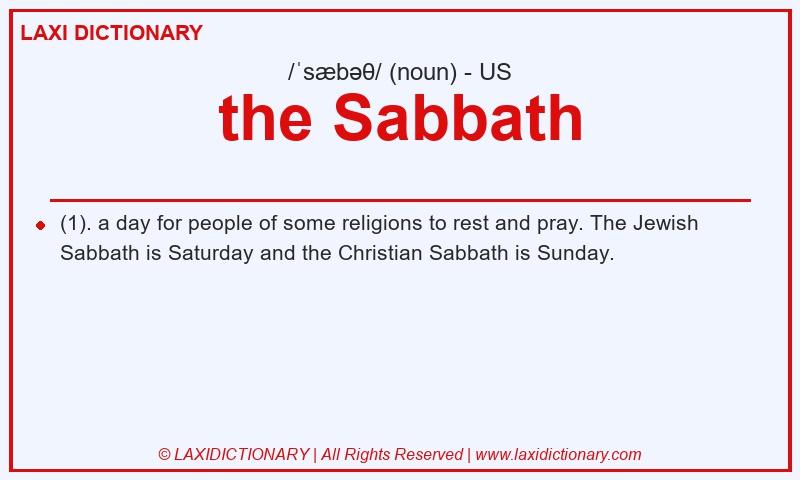 Definition the Sabbath in American English