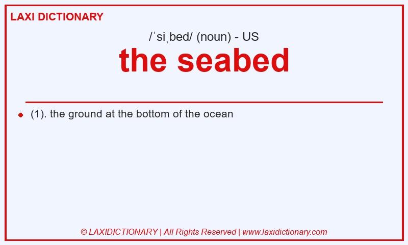 Definition the seabed in American English