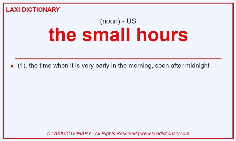 Definition the small hours in American English