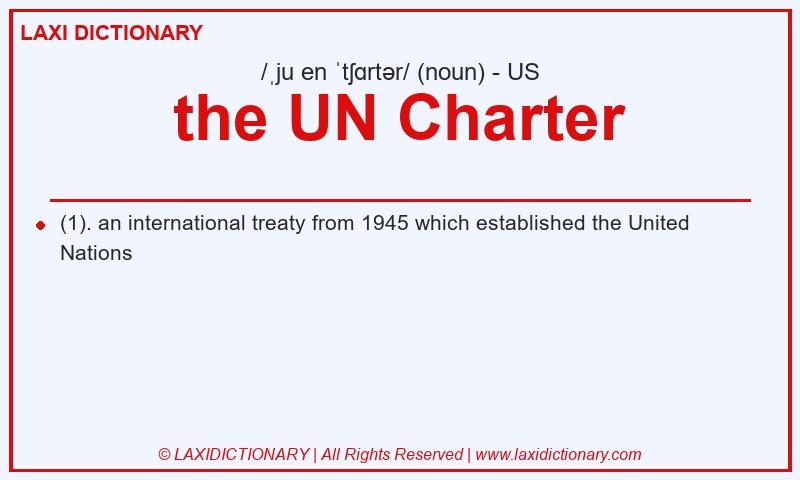 Definition the UN Charter in American English