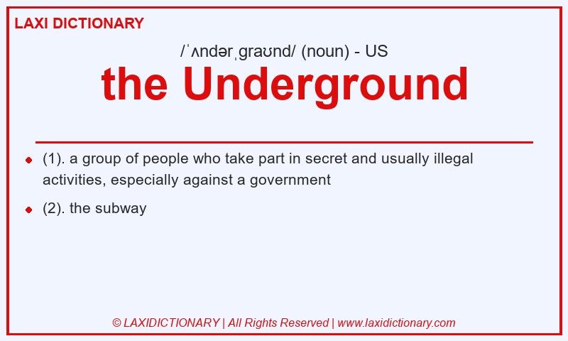 Definition the Underground in American English