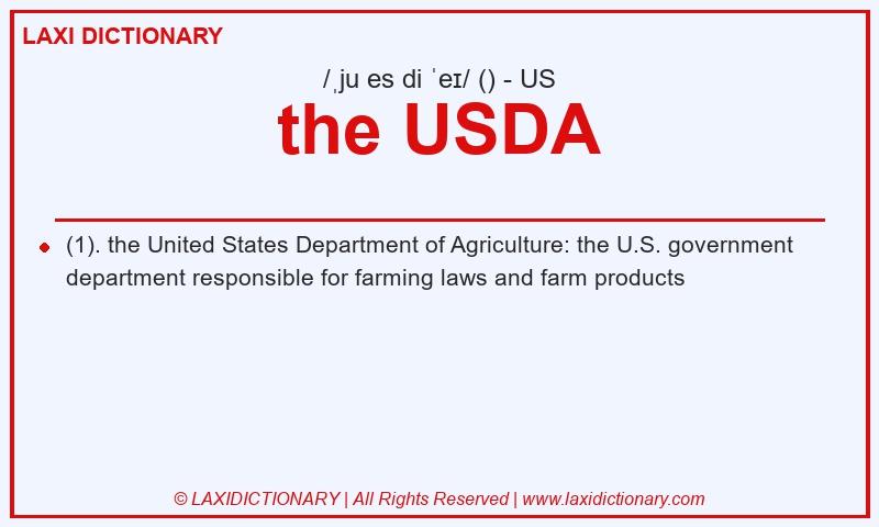 Definition the USDA in American English