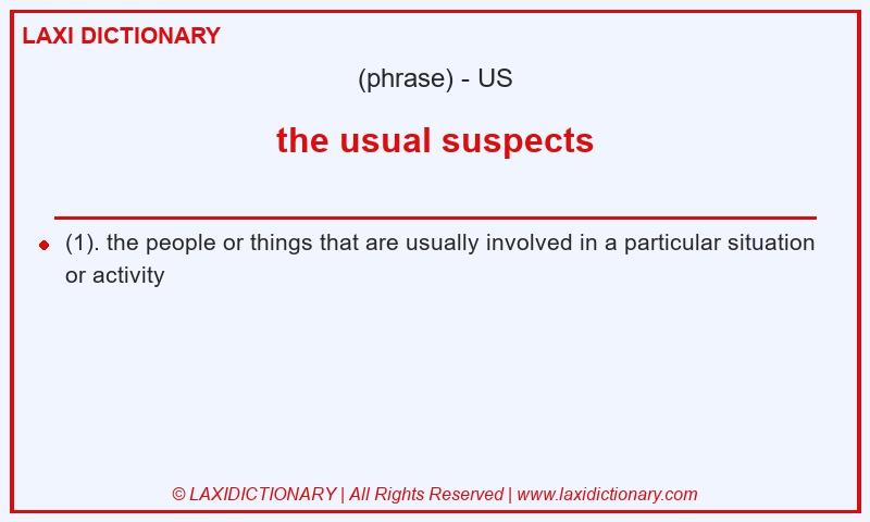 Definition the usual suspects in American English
