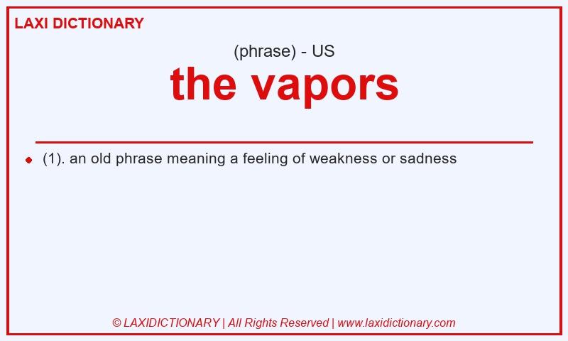 Definition the vapors in American English