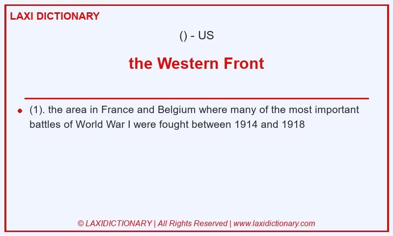 Definition the Western Front in American English