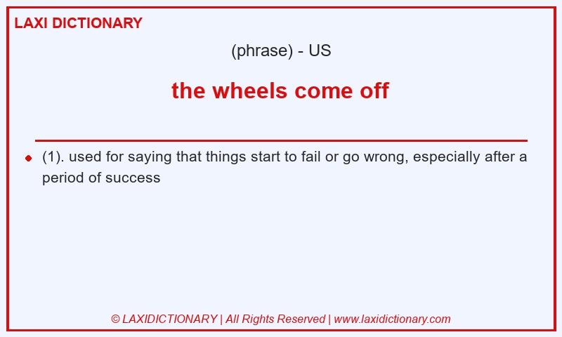 Definition the wheels come off in American English