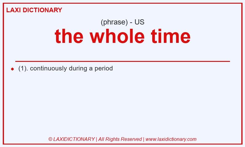 Definition the whole time in American English