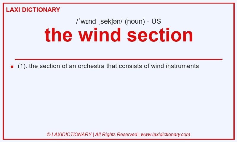 Definition the wind section in American English