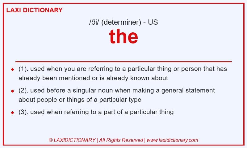 Definition the in American English