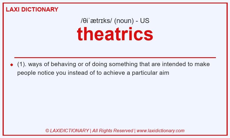 Definition theatrics in American English