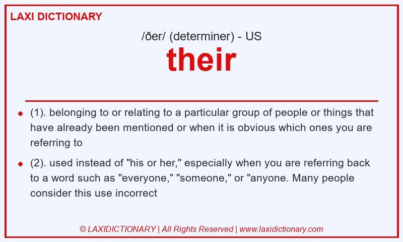 Definition their in American English