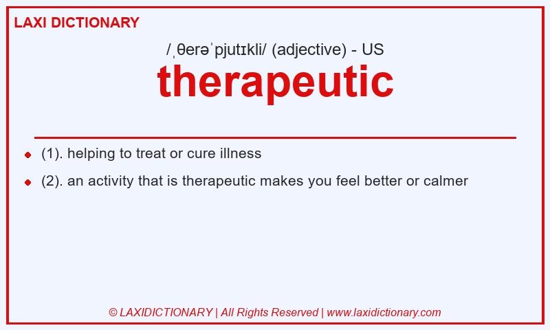 Definition therapeutic in American English
