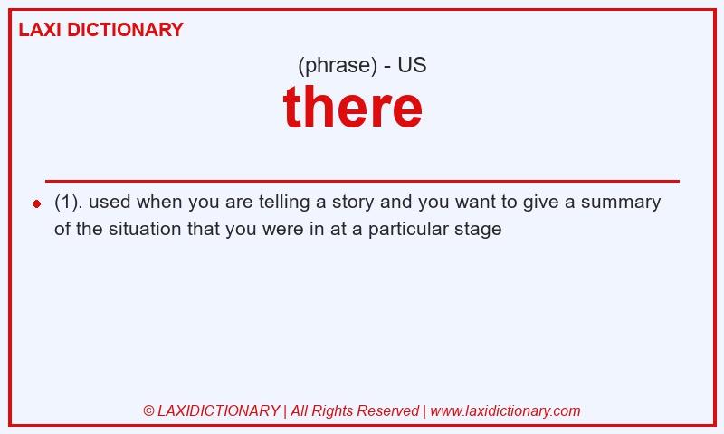 Definition there  in American English