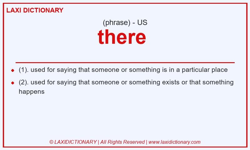 Definition there in American English