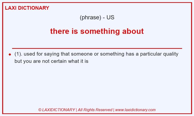 Definition there is something about in American English