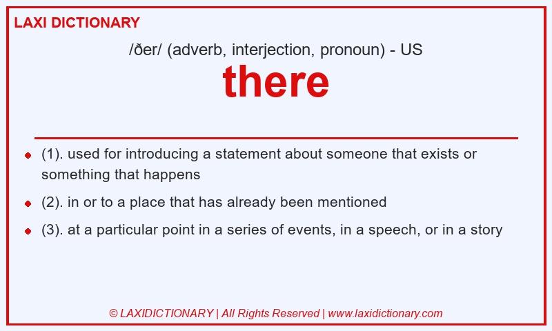 Definition there in American English