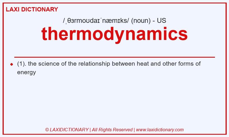 Definition thermodynamics in American English