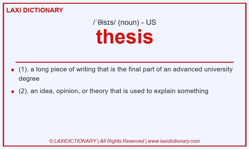 Definition thesis in American English