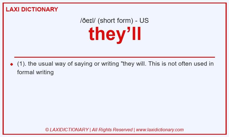 Definition they’ll in American English