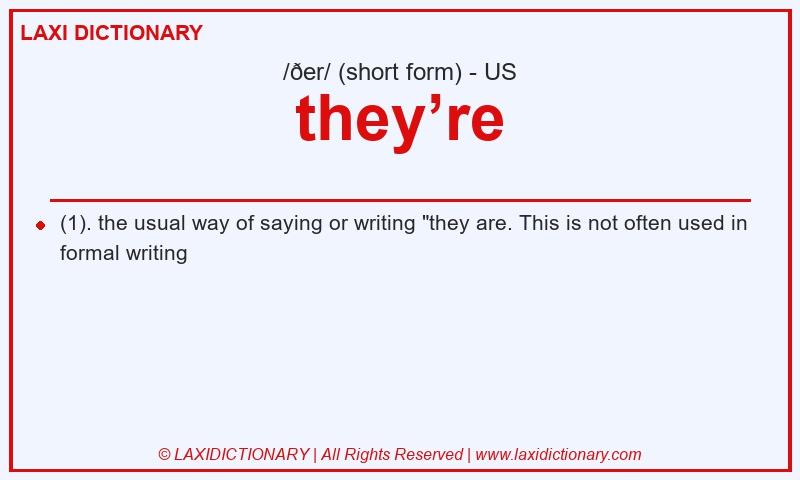 Definition they’re in American English