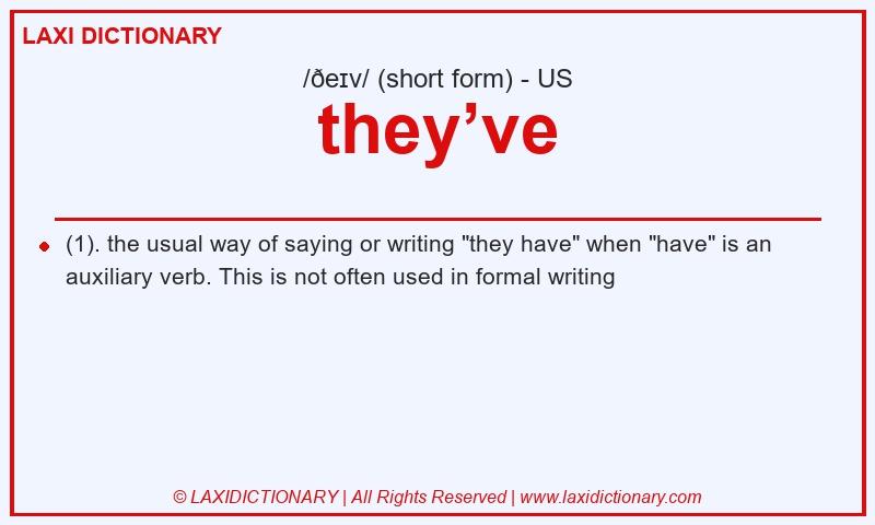 Definition they’ve in American English