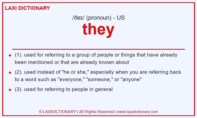 Definition they in American English