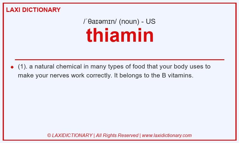 Definition thiamin in American English