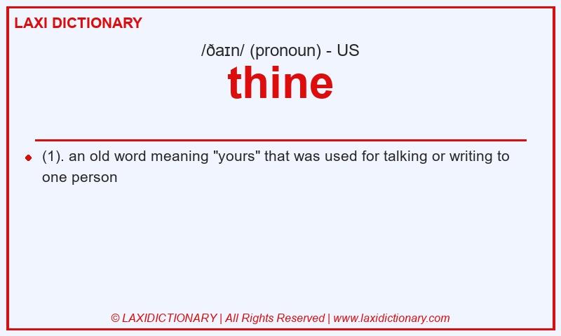 Definition thine in American English