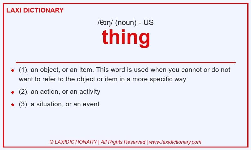 Definition thing in American English