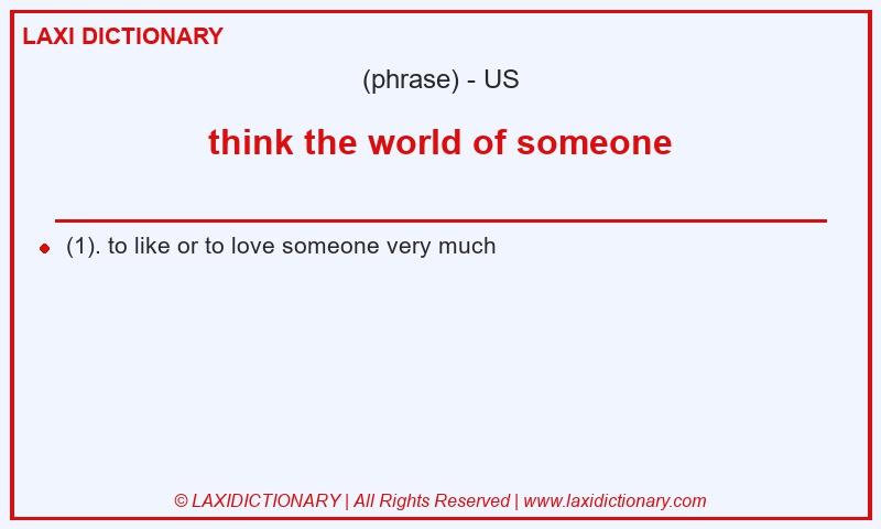 Definition think the world of someone in American English