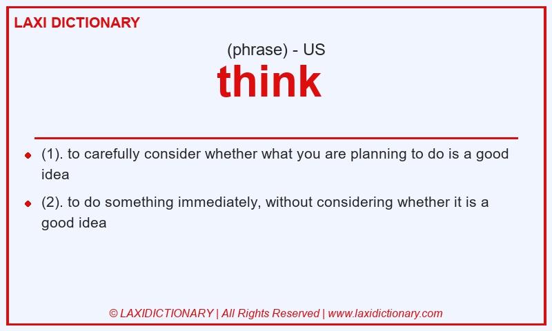Definition think in American English